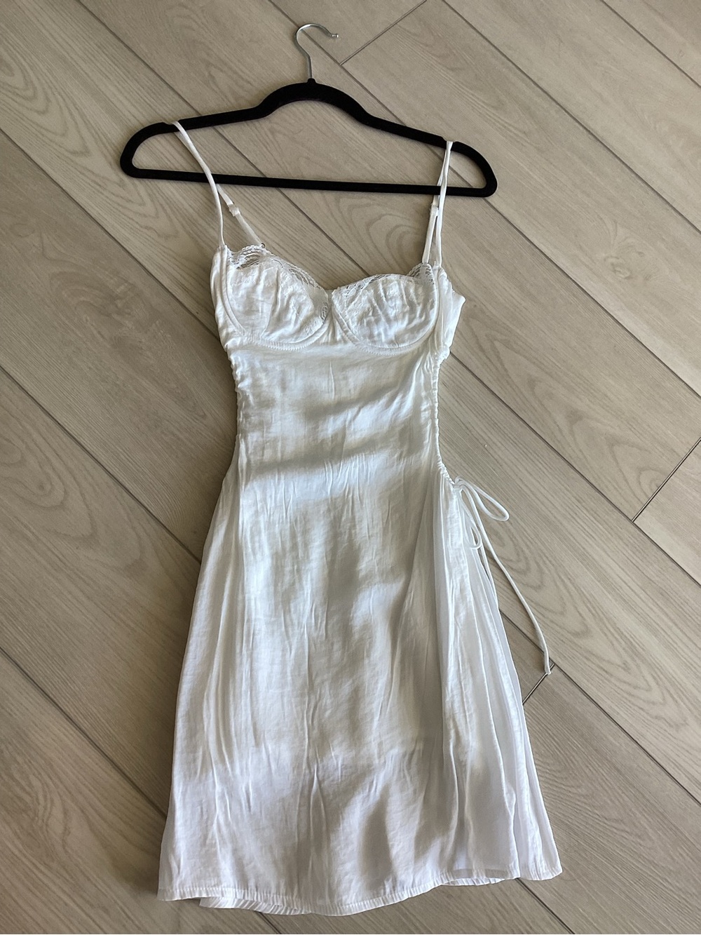 Princess Polly White Lace-Trim Slip Dress